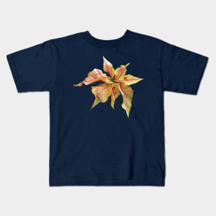 Poinsettias - Fancy Pink and Yellow Poinsettia Kids T-Shirt